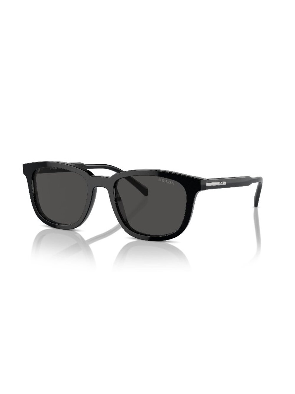New Prada Men's Sunglasses Black Butterfly Grey Lens Acetate Frame PR A21S 53